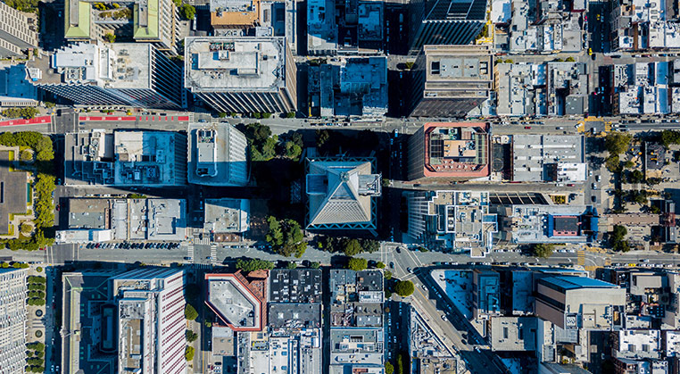 Aerial view of city